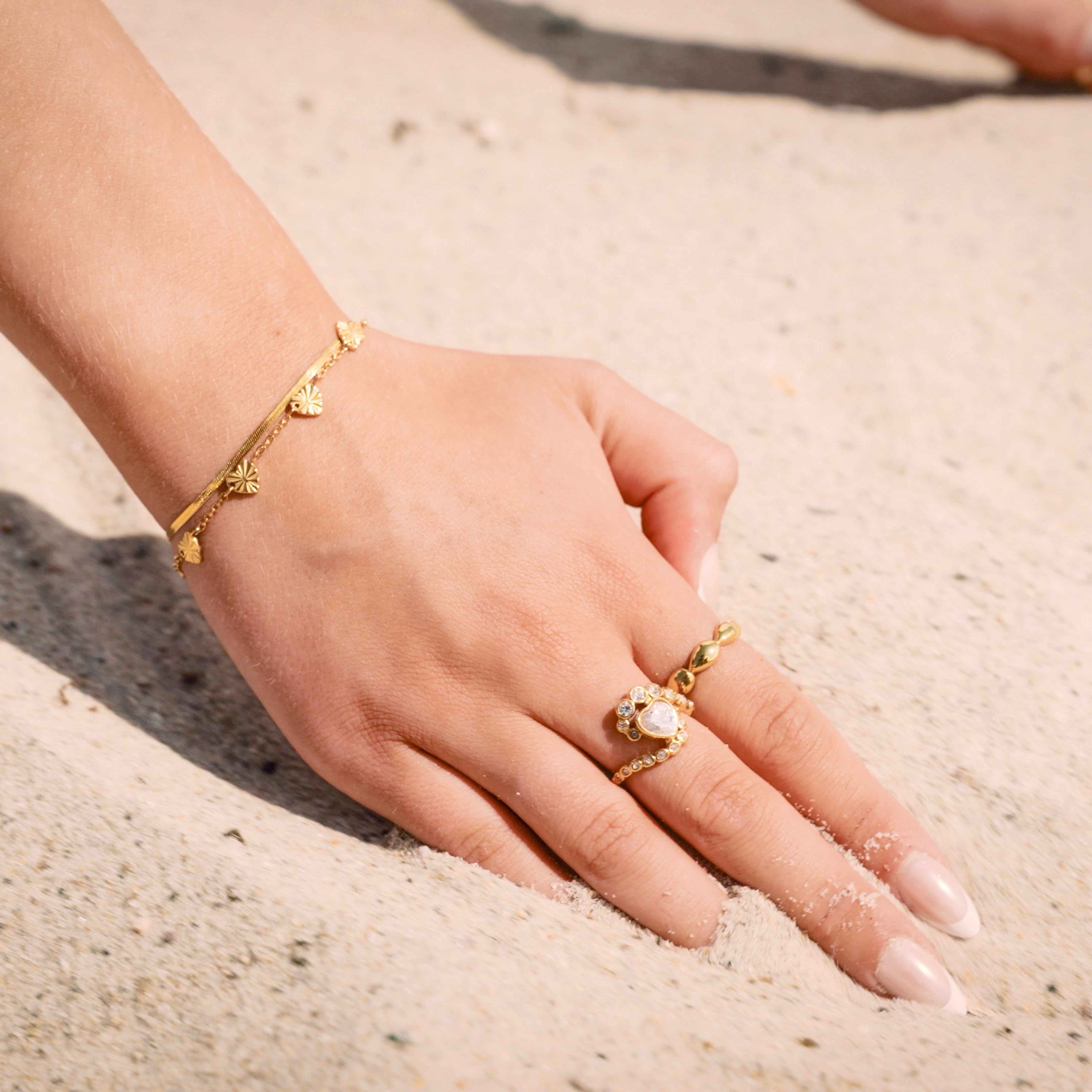 Wild Sun heart armbånd 18K forgyldt
