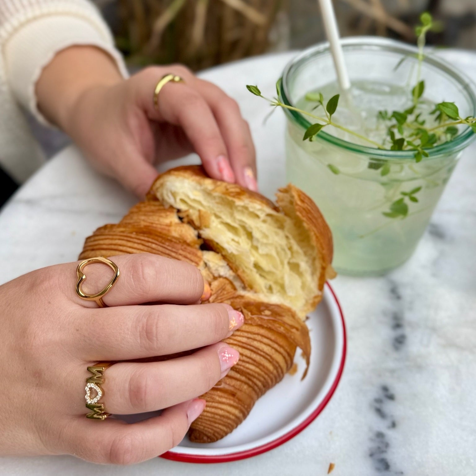 Amoria Open Heart ring 18K guldbelagt