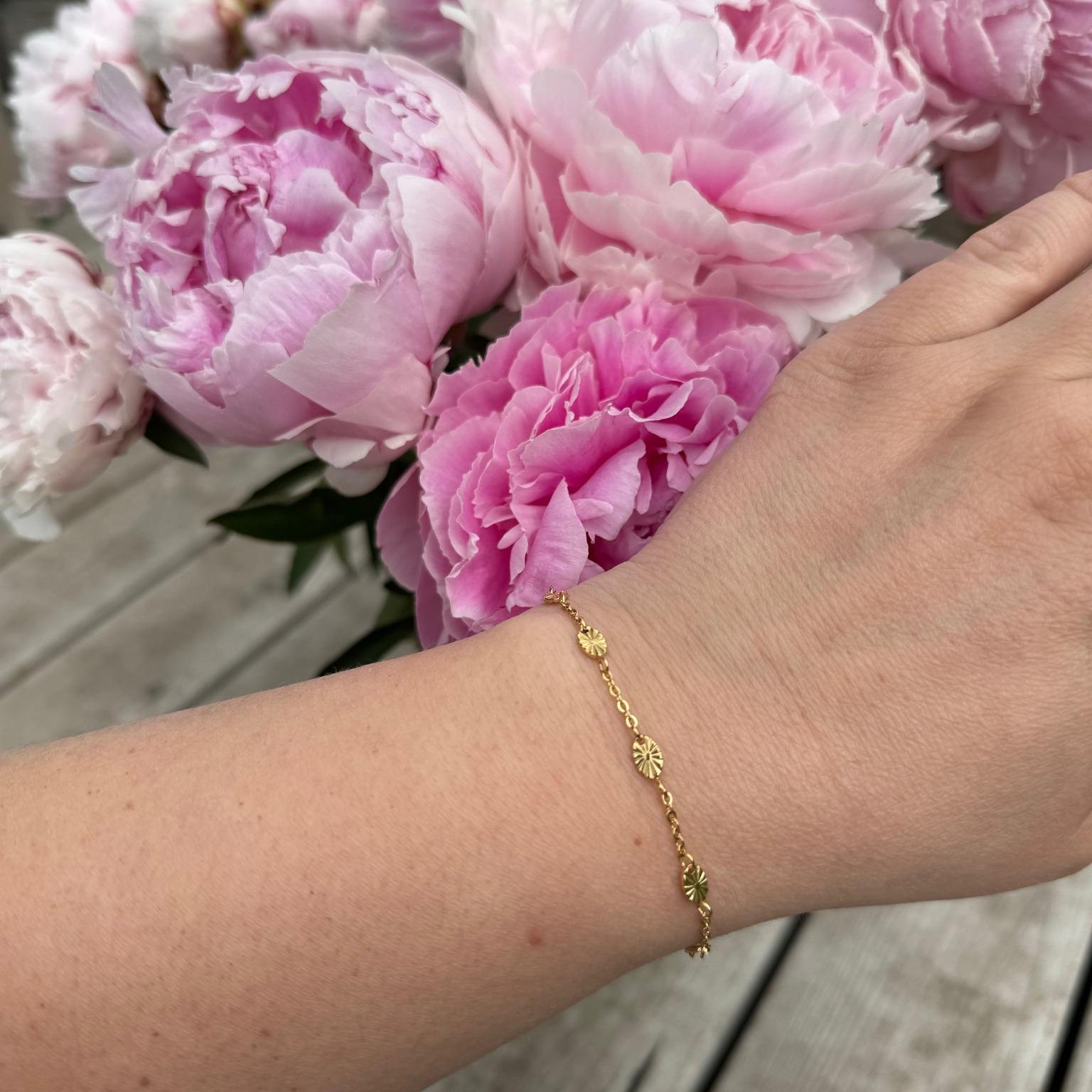 Wild Sun oval armbånd 18K forgyldt