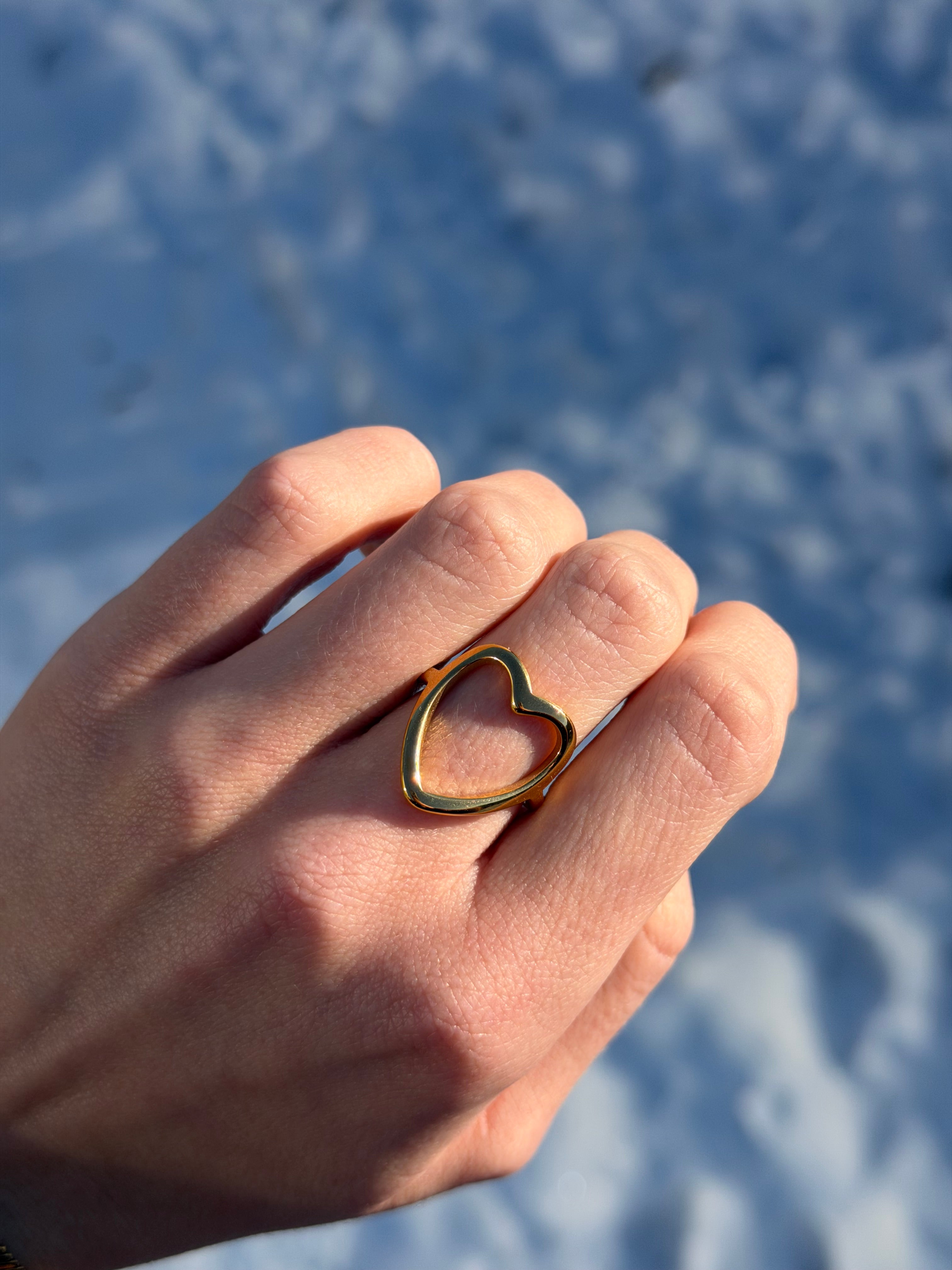 Amoria Open Heart ring 18K guldbelagt
