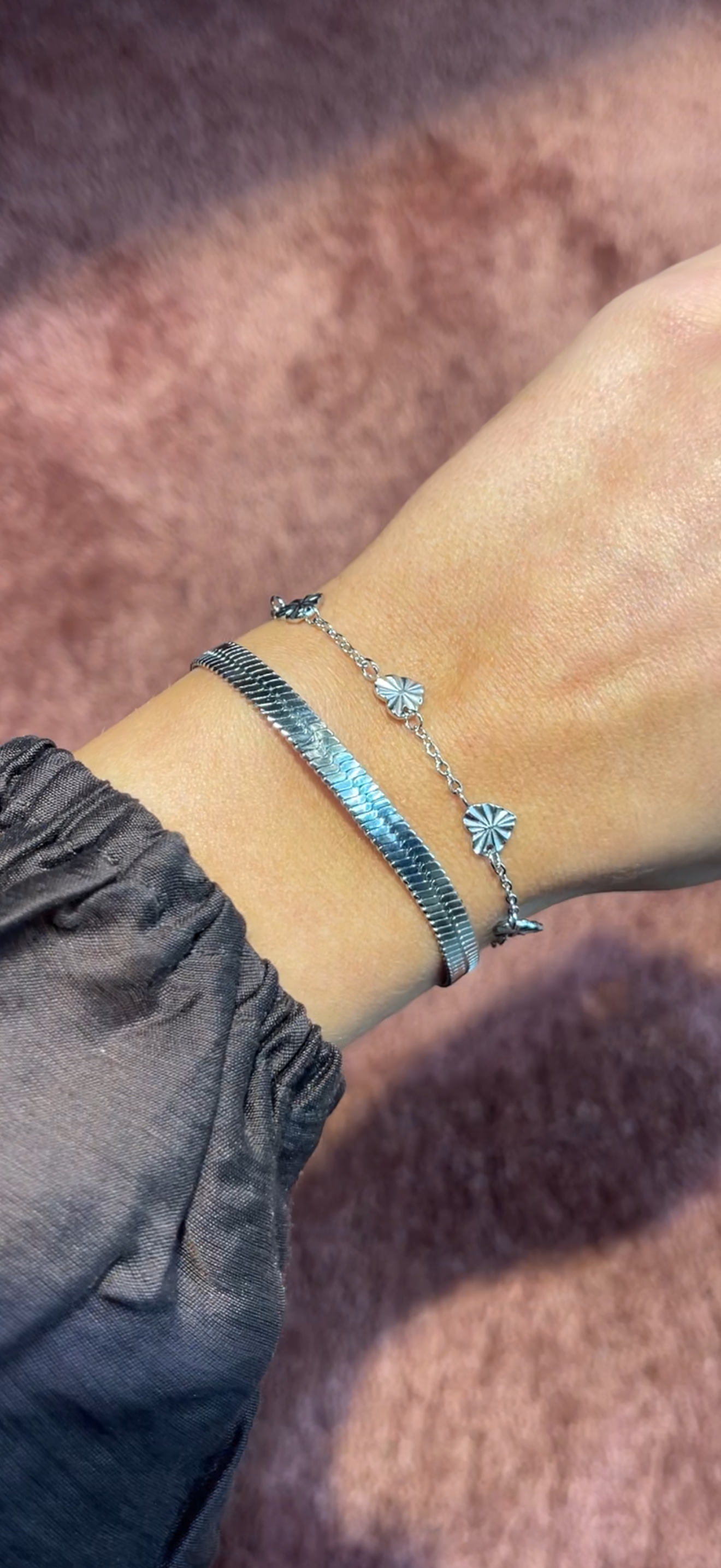 Wild Sun Heart armbånd sølvfarvet