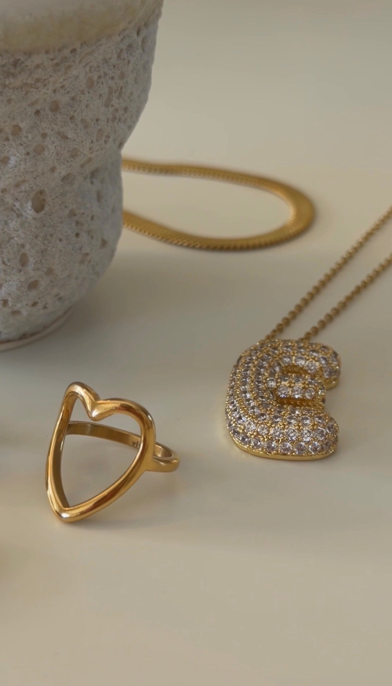 Amoria Open Heart ring 18K guldbelagt