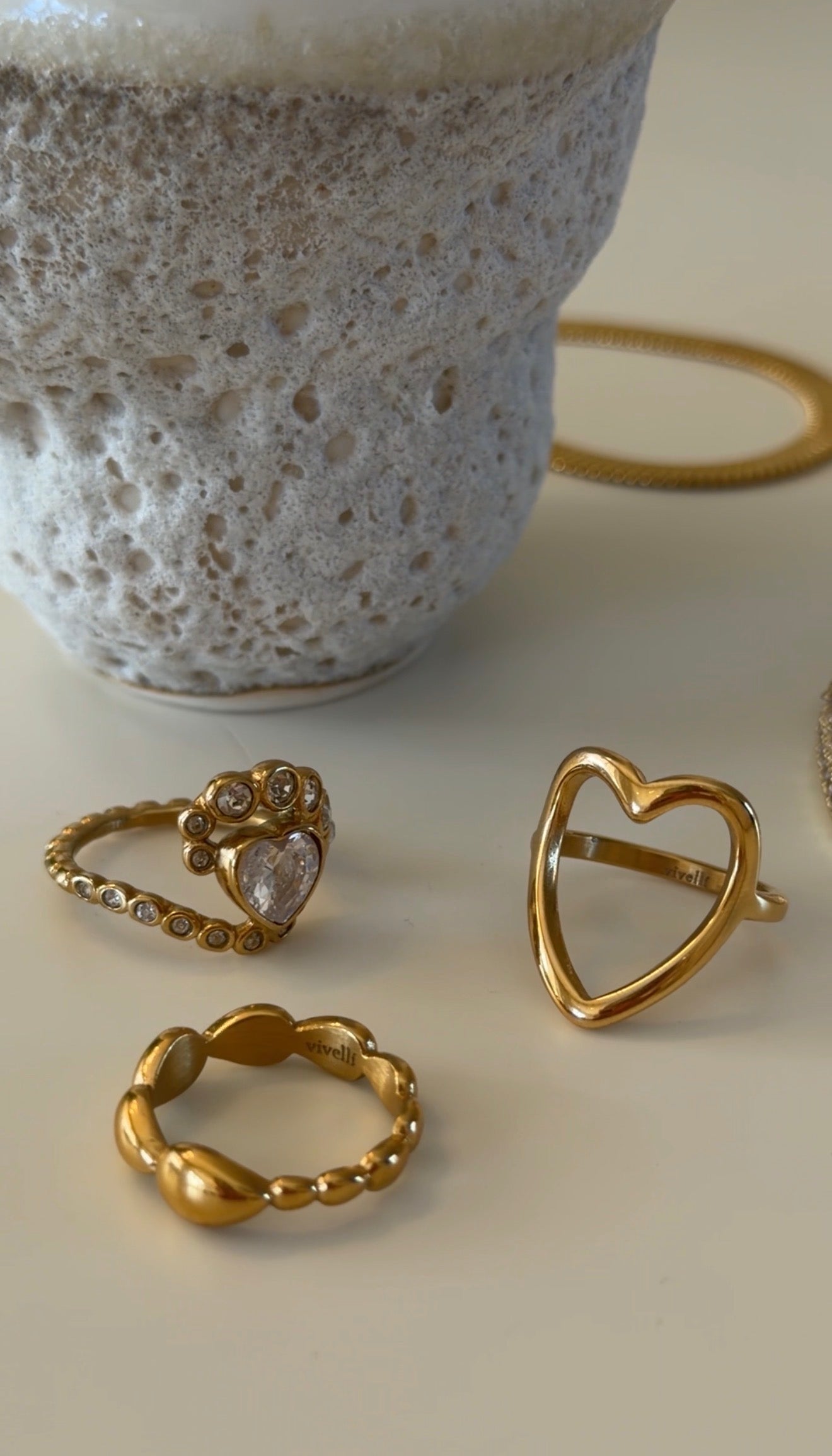Dewdrops Dewdrape ring 18K guldbelagt
