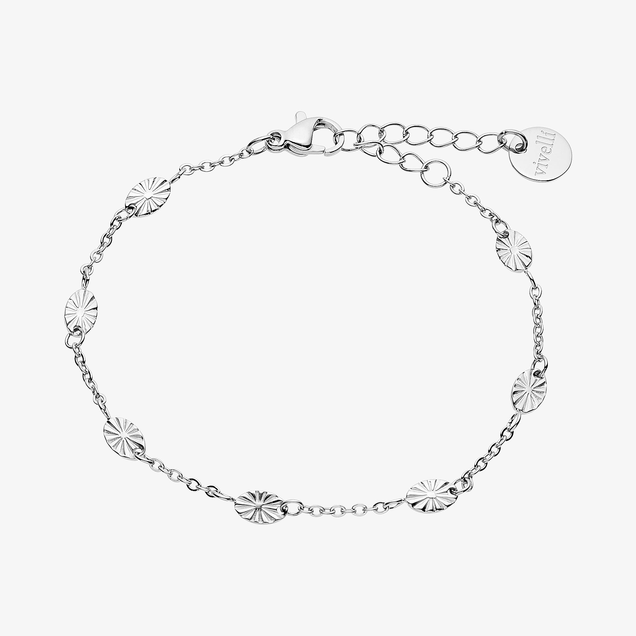 Wild Sun oval armbånd sølvfarvet