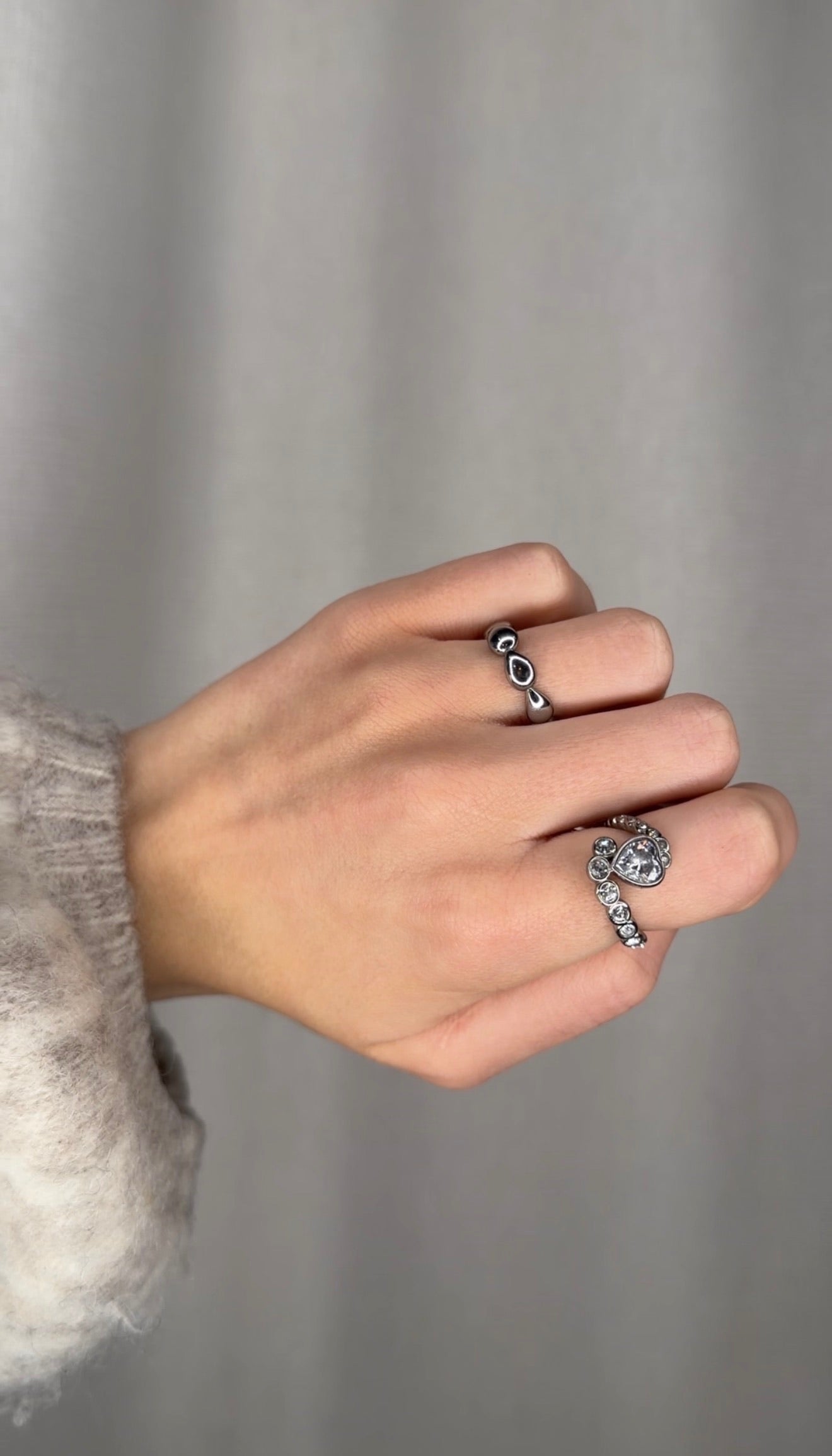 Dewdrops Dewdrape ring sølvfarvet