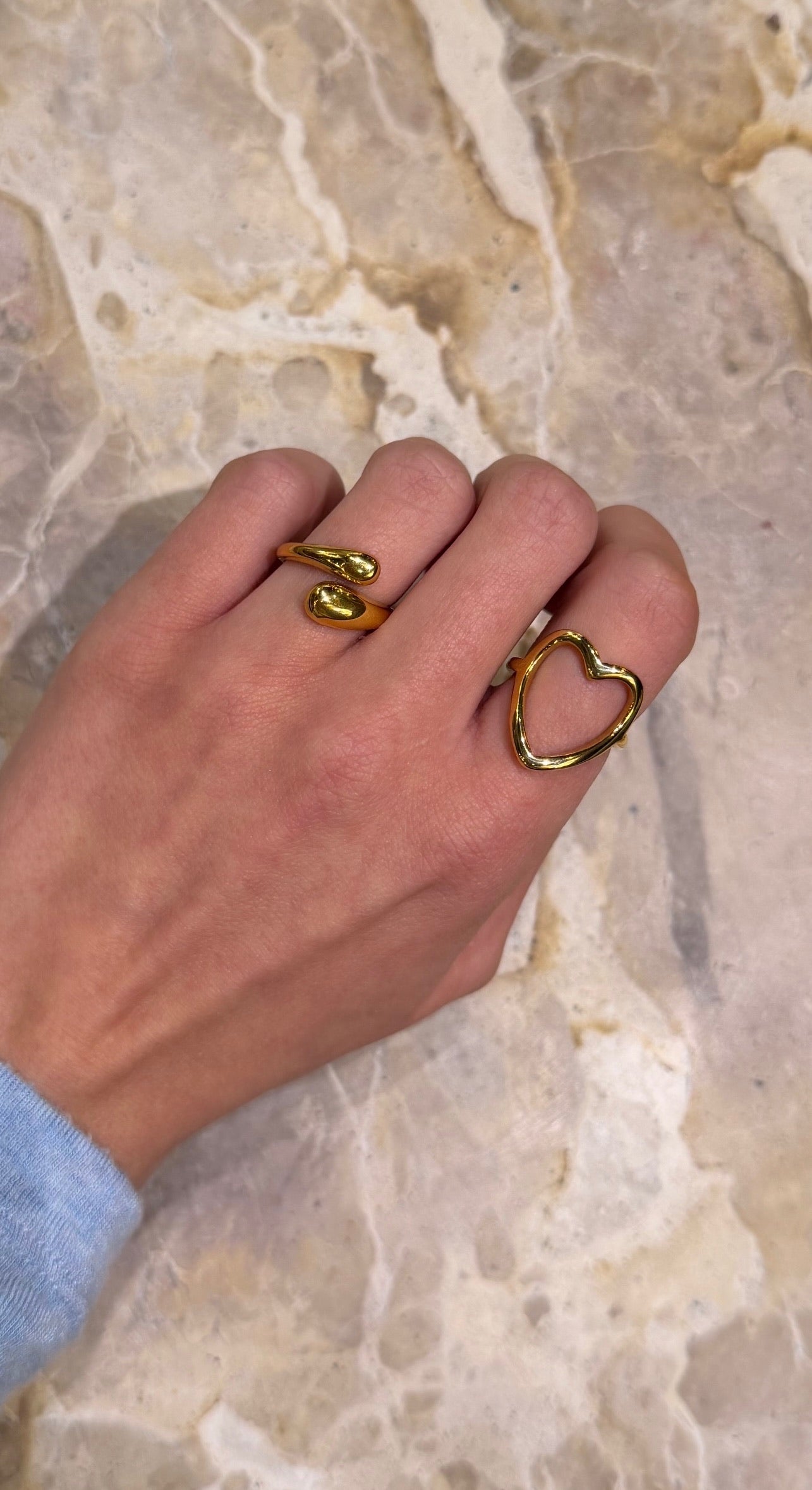 Dewdrops Dobbelt Dew ring 18K guldbelagt