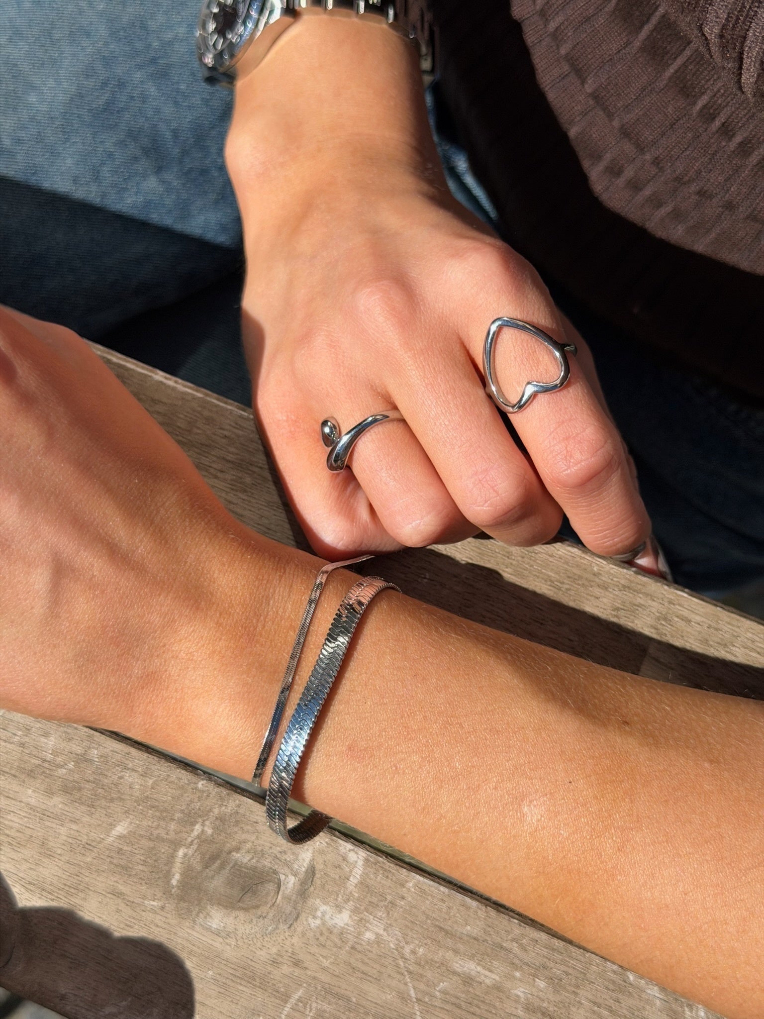Serpentina flad slange armbånd sølvfarvet 2mm