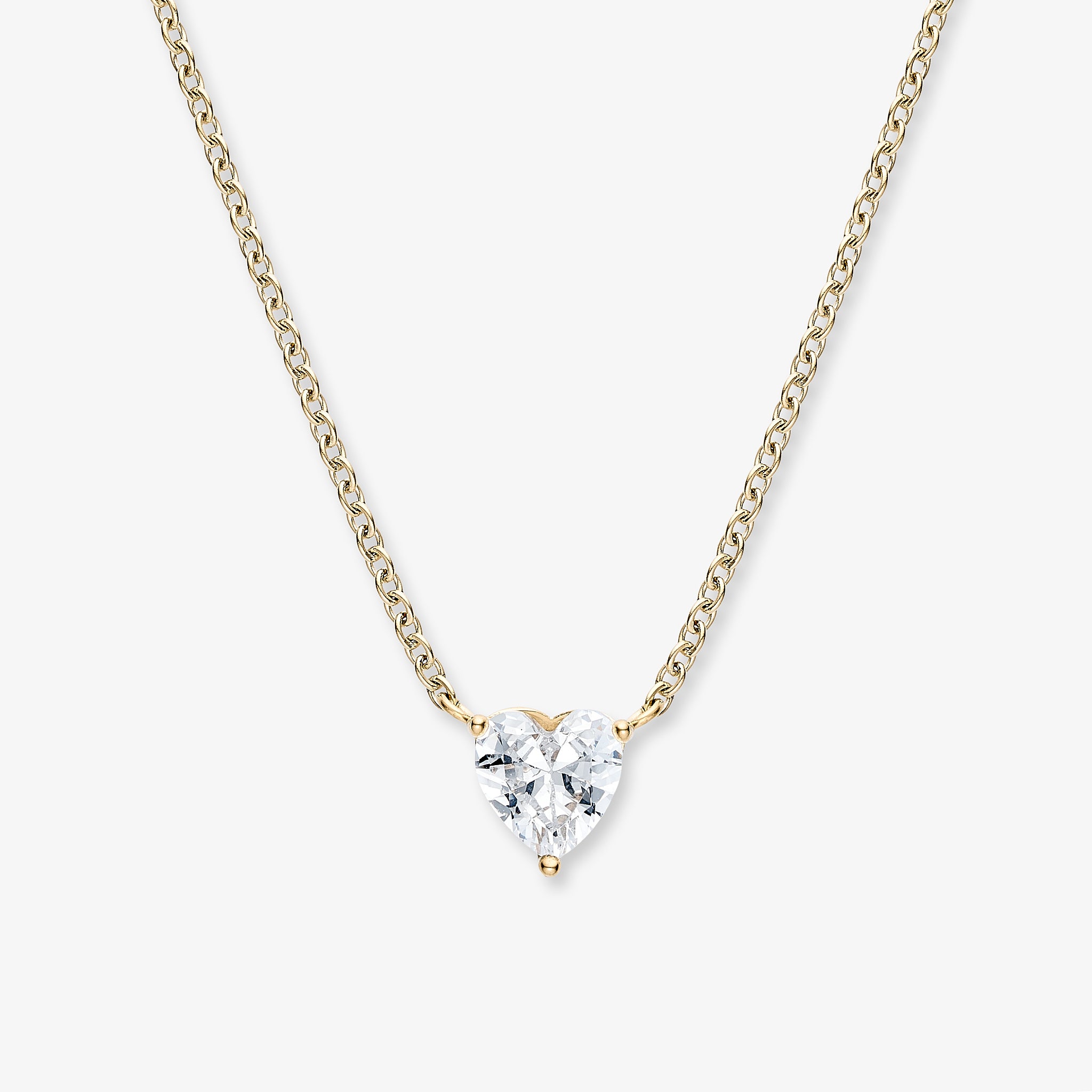 Amoria Crystal Heart halskæde 18K guldbelagt