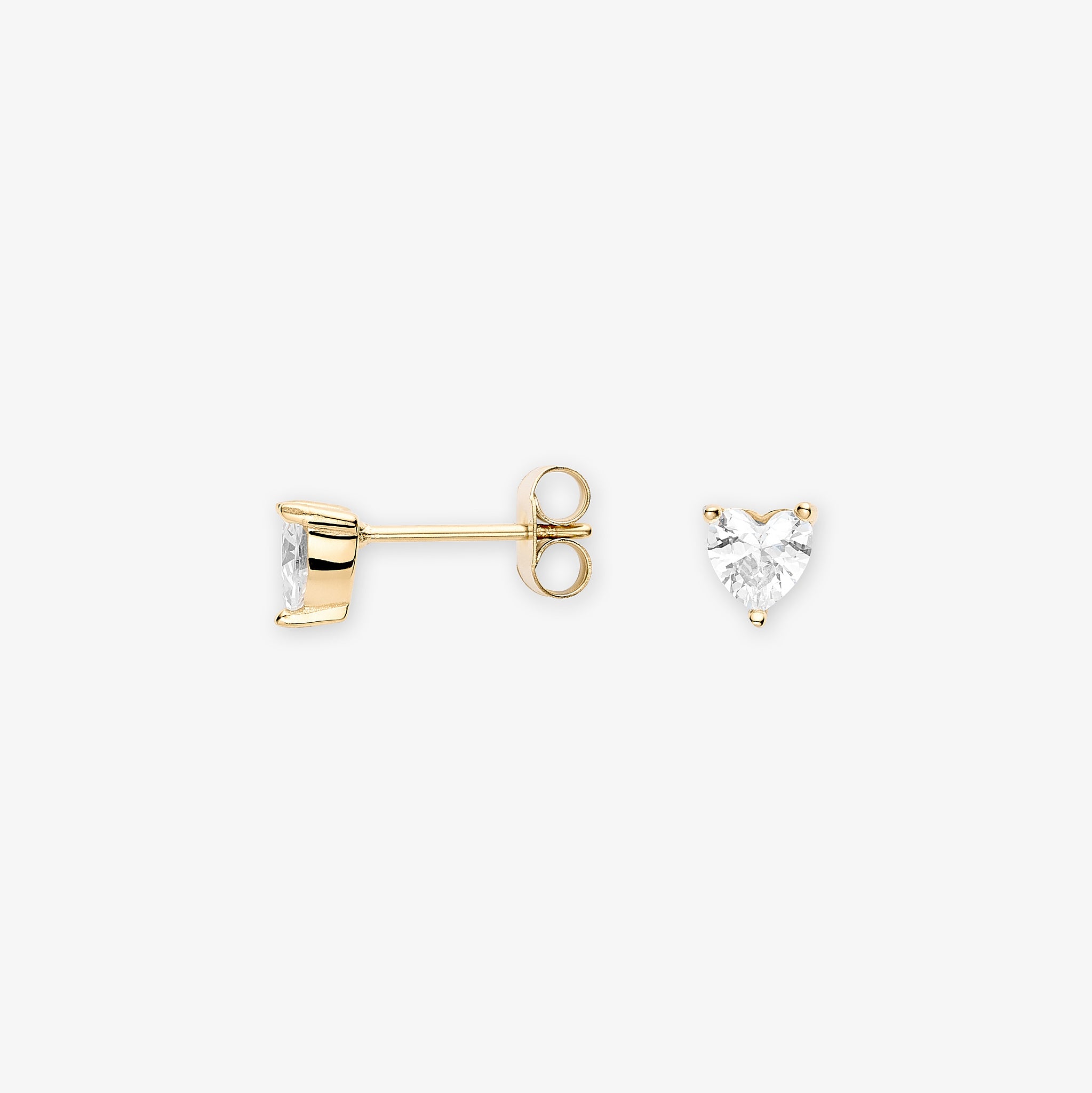 Amoria crystal Heart øreringe 5mm 18K guldbelagt