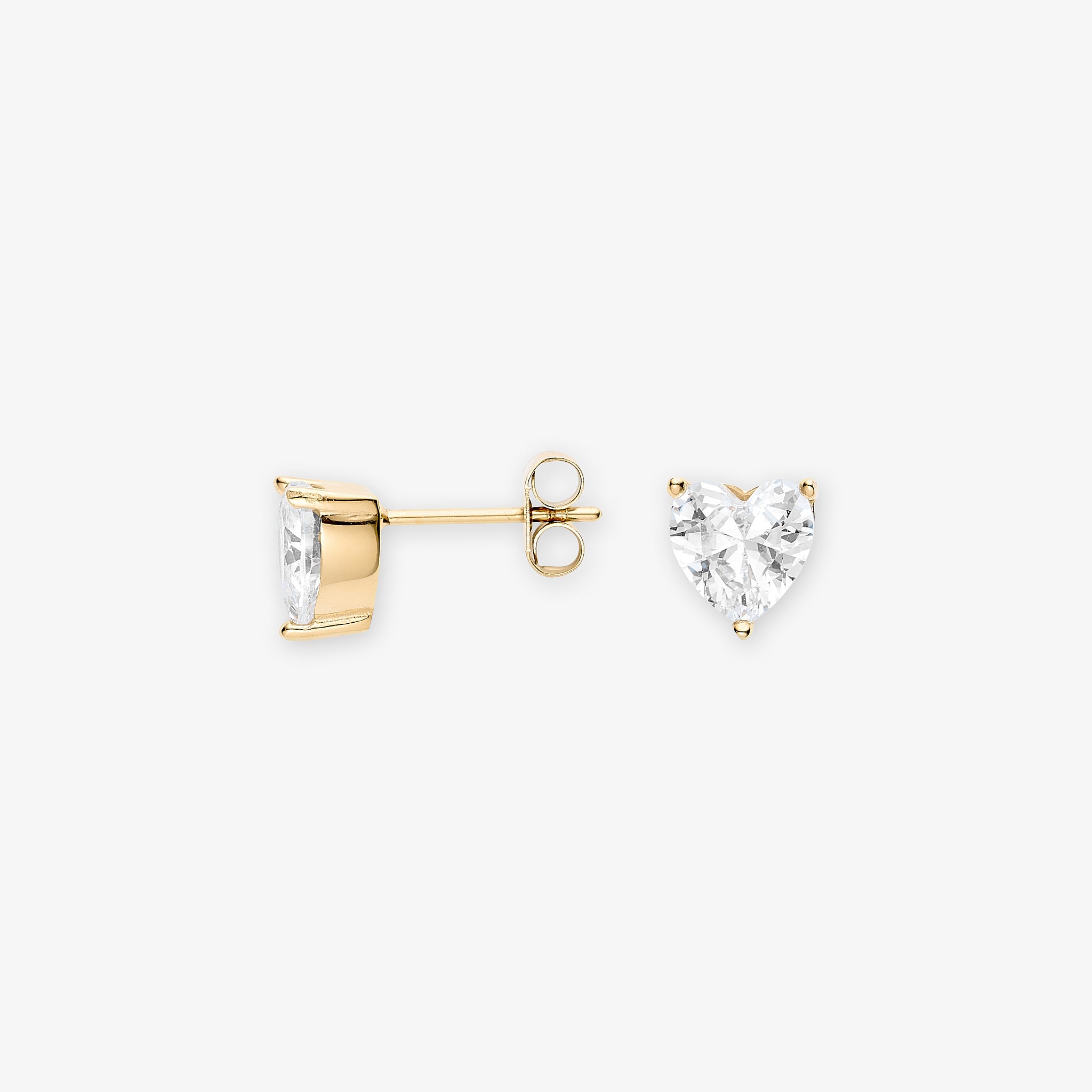 Amoria Crystal Heart øreringe 7mm 18K guldbelagt