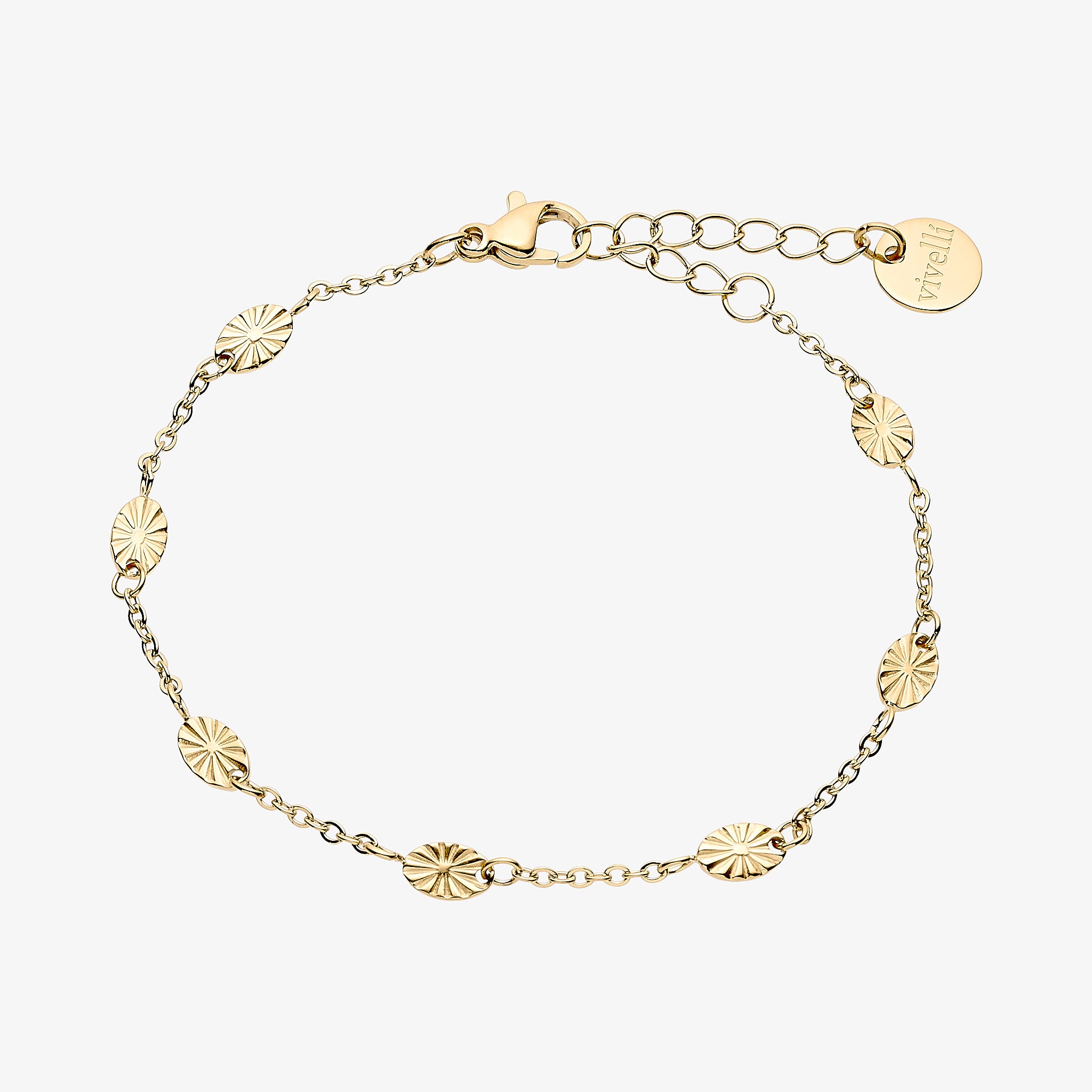 Wild Sun oval armbånd 18K forgyldt